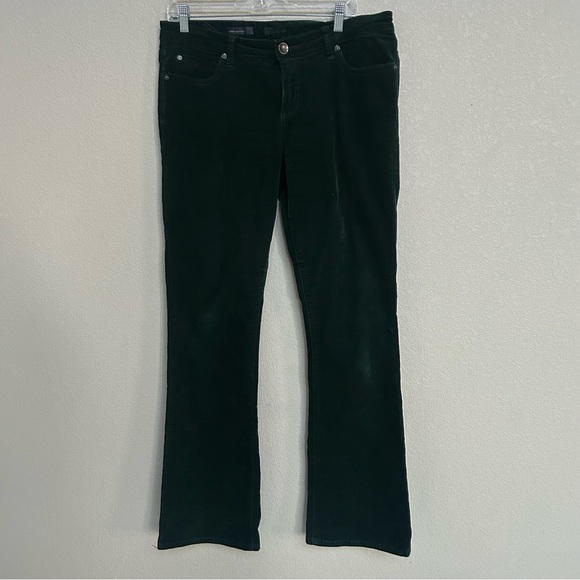 Kut from The Kloth Women’s Karen Baby Bootcut Corduroy Pants Green Stretch 12 - Picture 1 of 7